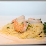 Capelli d'angelo citron-parmesan-crevettes Cinq Fourchettes