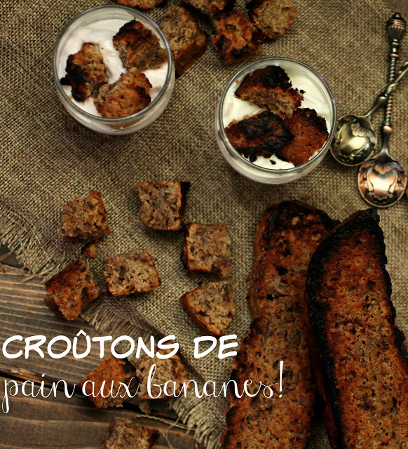 Croûtons de pain aux bananes au yogourt - Cinq Fourchettes