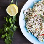 Salade de couscous Israélien aux crevettes / Cinq Fourchettes