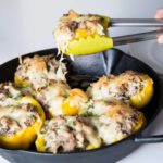Poivrons farcis au boeuf inspiration steak philly / Cinq Fourchettes