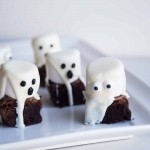 Brownie fantôme parfait pour l'Halloween Cinq Fourchettes