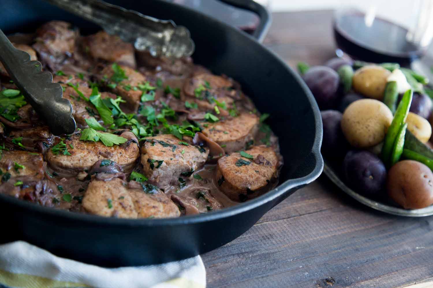 Filets de porc aux champignons Cinq Fourchettes