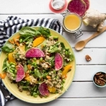 Salade d’épinards, quinoa et vinaigrette à l’orange Cinq Fourchettes
