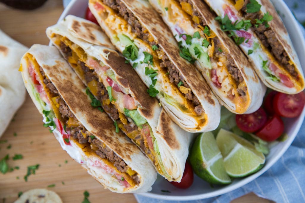 crunch wrap tacos tex-mex sandwich Cinq Fourchettes recette