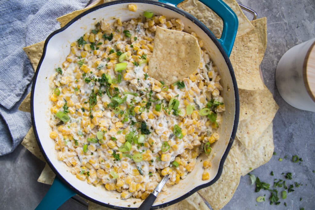 trempette de maïs corn fromage cheese nachos Cinq Fourchettes recette