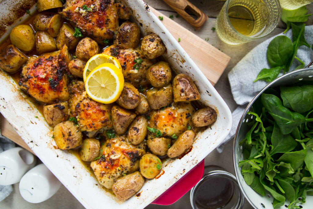 poulet au citron grecque greek chicken lemon Cinq Fourchettes recette recipe