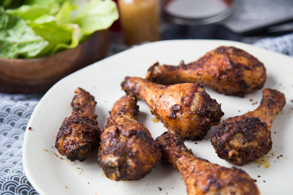 pilons de poulet chicken drumstick airfryer four oven recette recipe Cinq Fourchettes