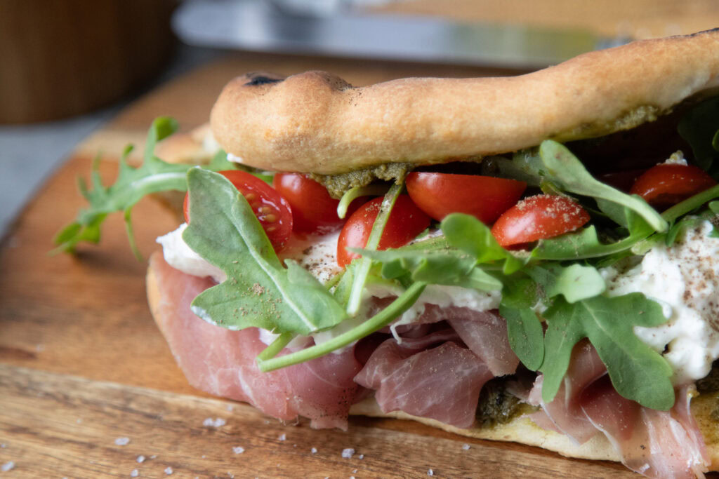 pizza sandwich trend repas recette recipe Cinq Fourchettes burrata