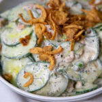 Boursin salade de concombre virale recipe recette cucumber salad viral Cinq Fourchettes