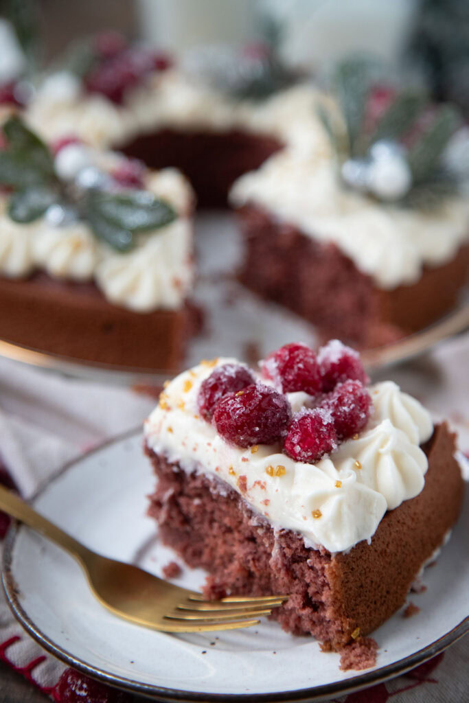 couronne noel red velvet cinq fourchettes recette recipe cake