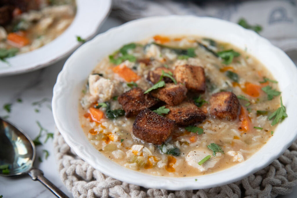 soupe au poulet et riz recette cinq fourchettes facile rapide