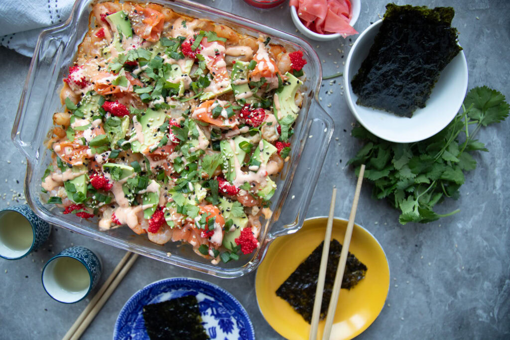 sushi bake recette facile cinq fourchettes