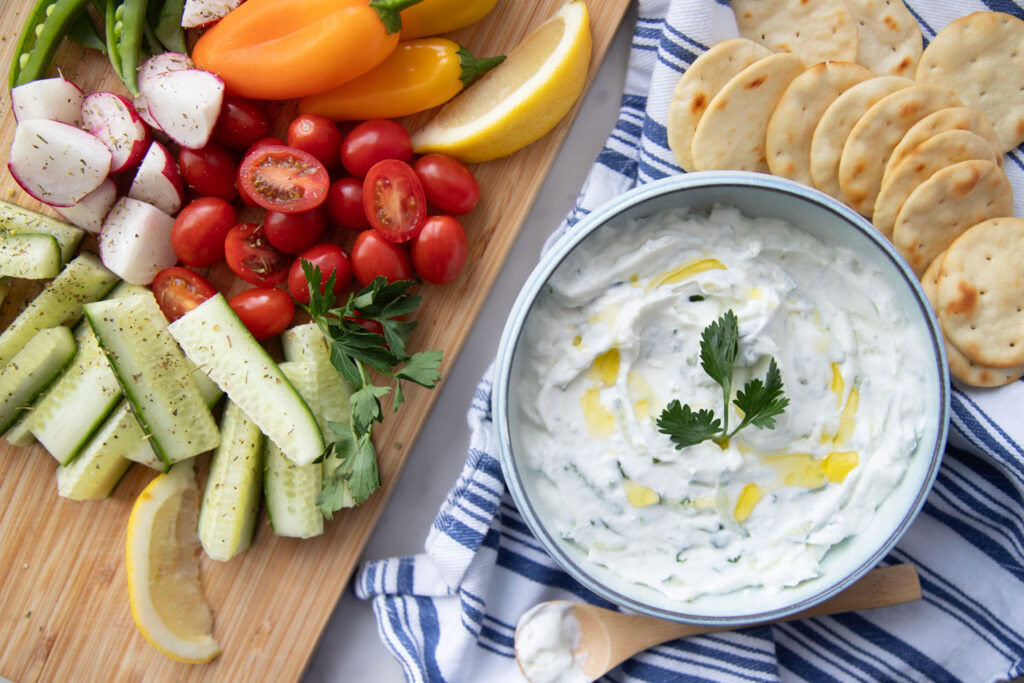 tzatziki maison sauce trempette recette concombre creme sure Cinq Fourchettes recipe