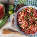 salade de melon maïs et jalapenos feta recette cinq fourchettes