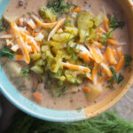soupe hamburger burger fromage cornichon pomme de terre crèmeuse Cinq Fourchettes recette burger cheese soup